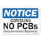 Signmission OSHA Notice Sign, 5" Height, 7" Width, Contains No PCBs (Polychlorinated Biphenyls), Landscape OS-NS-D-57-L-19529 - alternate 1